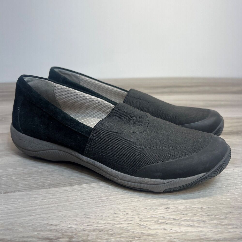 Dansko Harriet Black Stretch Suede Slip On Shoes Black Women's Size 36 US 5-5.5